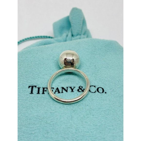 Tiffany & Co 925 Sterling Silver 12mm Hardwear Ring Size 6.5. Pouch Box